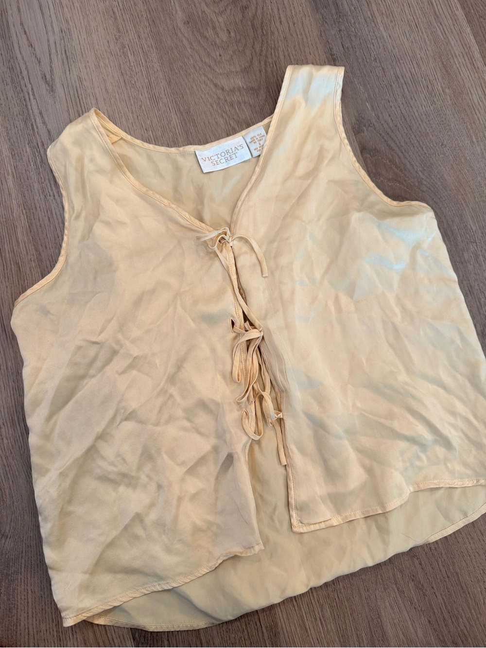 vintage butter yellow silk top